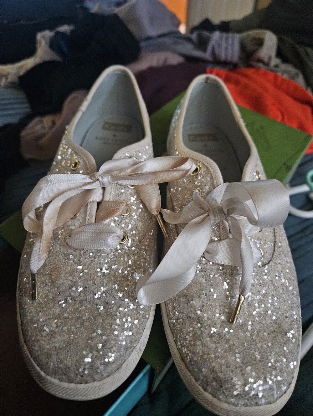 Kate Spade Glitter Cream Keds - Picture 4 of 8